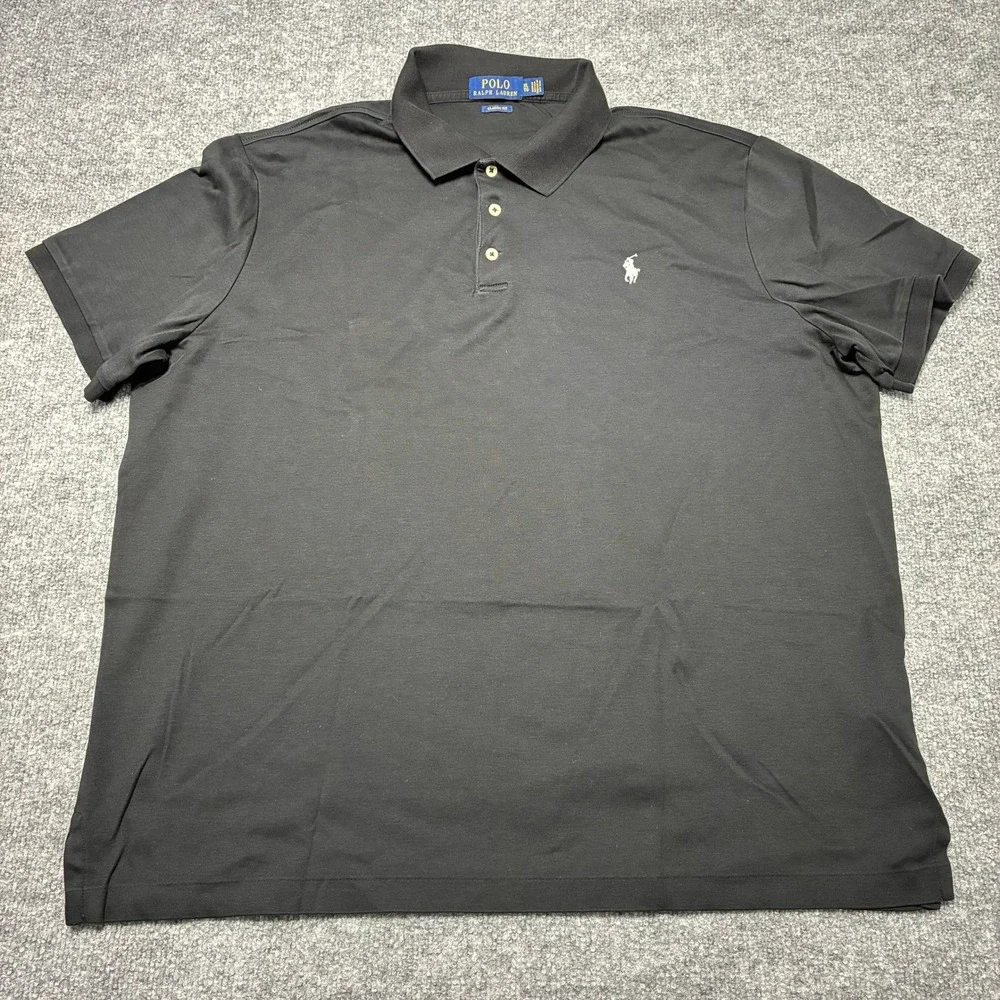 Polo Ralph Lauren Polo Shirt Mens XL Black Classic Fit Short Sleeve Preppy‎ Golf
